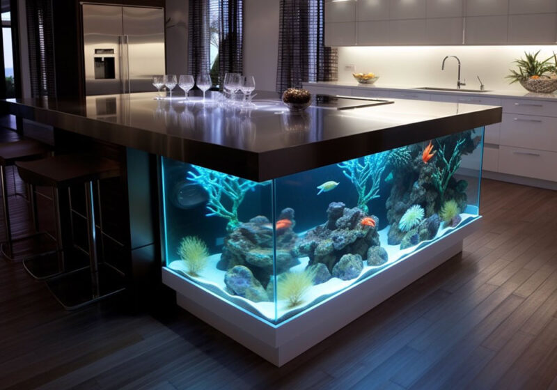 Awesome Kitchen Island Aquarium ideas