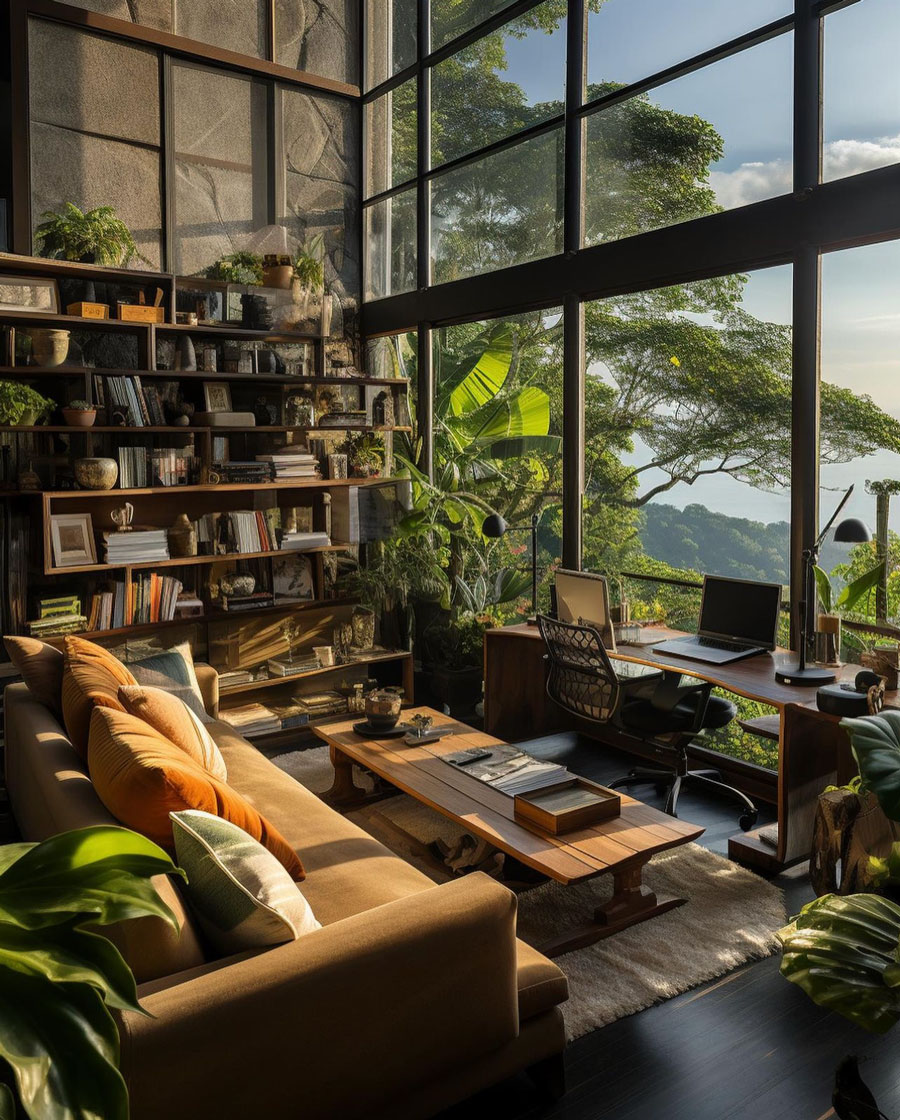 Office space overlooking Bali dream home