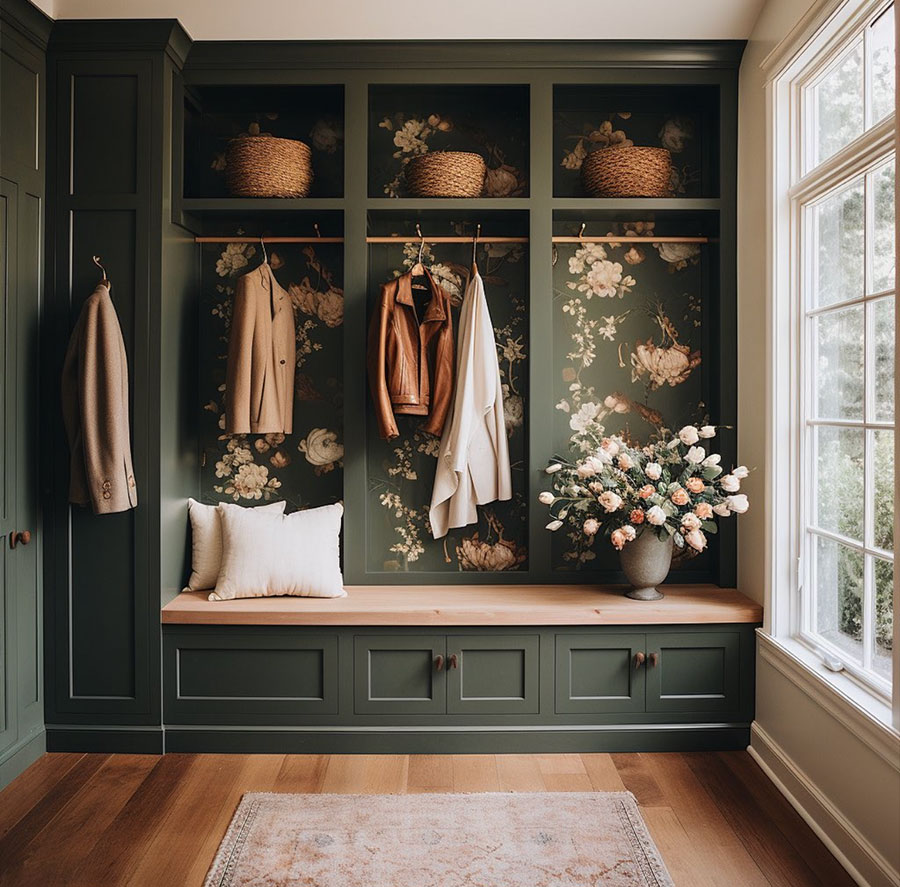 Coat Room - Traditional Dream Home with Green Accents