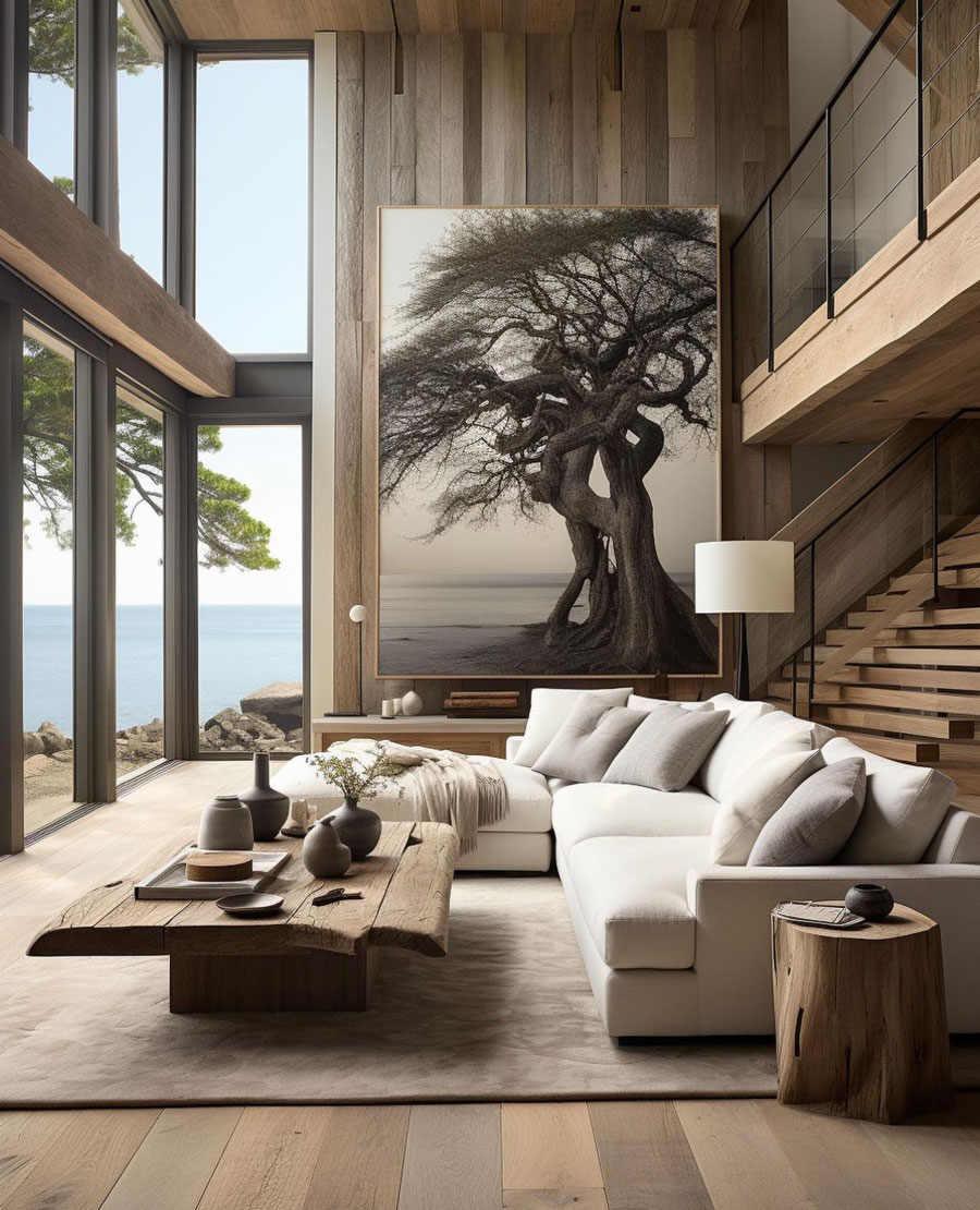 all natural wood living room dream home