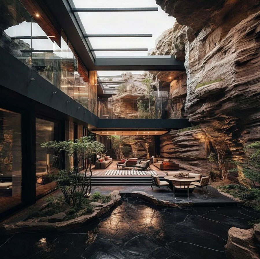 atrium in modern home