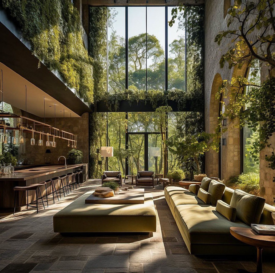 beautiful soft glow in living room rain forest dream home