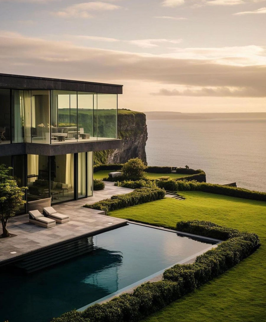 cliffside dream home outdoor swimming pool modern