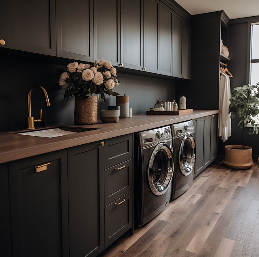 dark-gray-cabinets-laundry-room