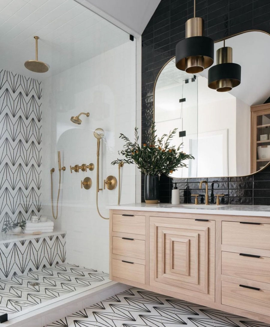 geometric shape bathroom tile design