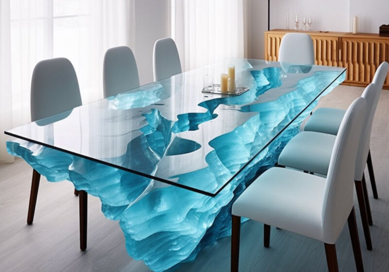 glacier inspired dinning room table