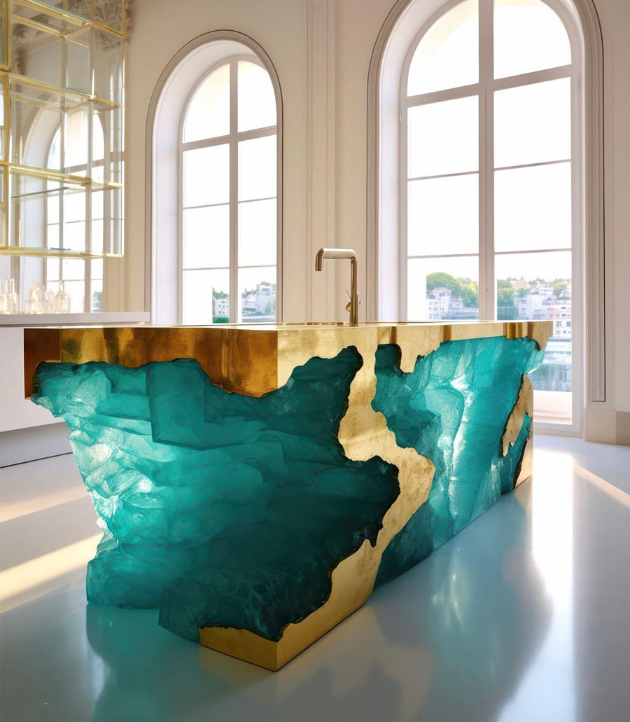 gold-and-green-crystal-kitchen-island