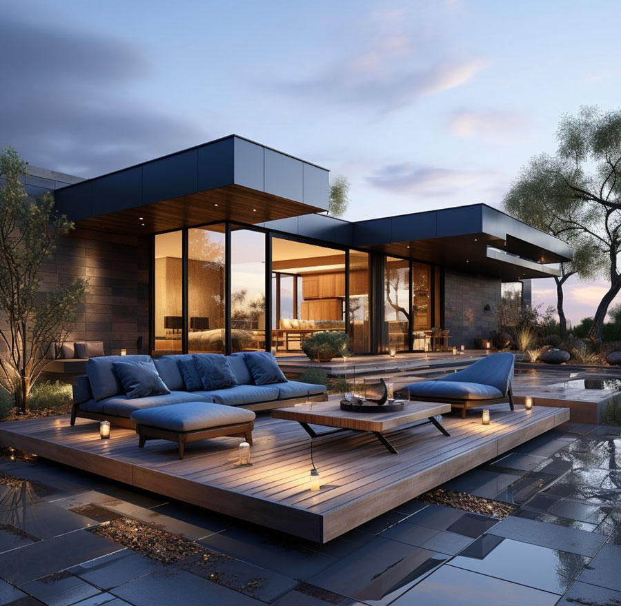 light blue couches Modern Contemporary Exterior