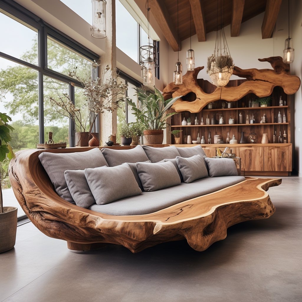 live edge organic wood furniture