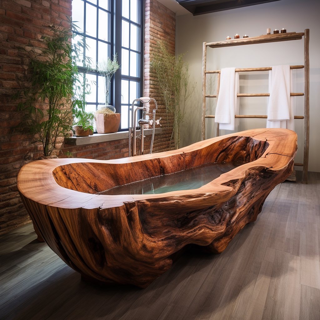live wood organic wood spa bathroom