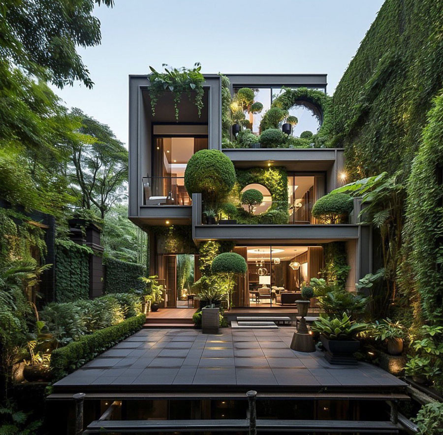 rain forest dream home exterior patio
