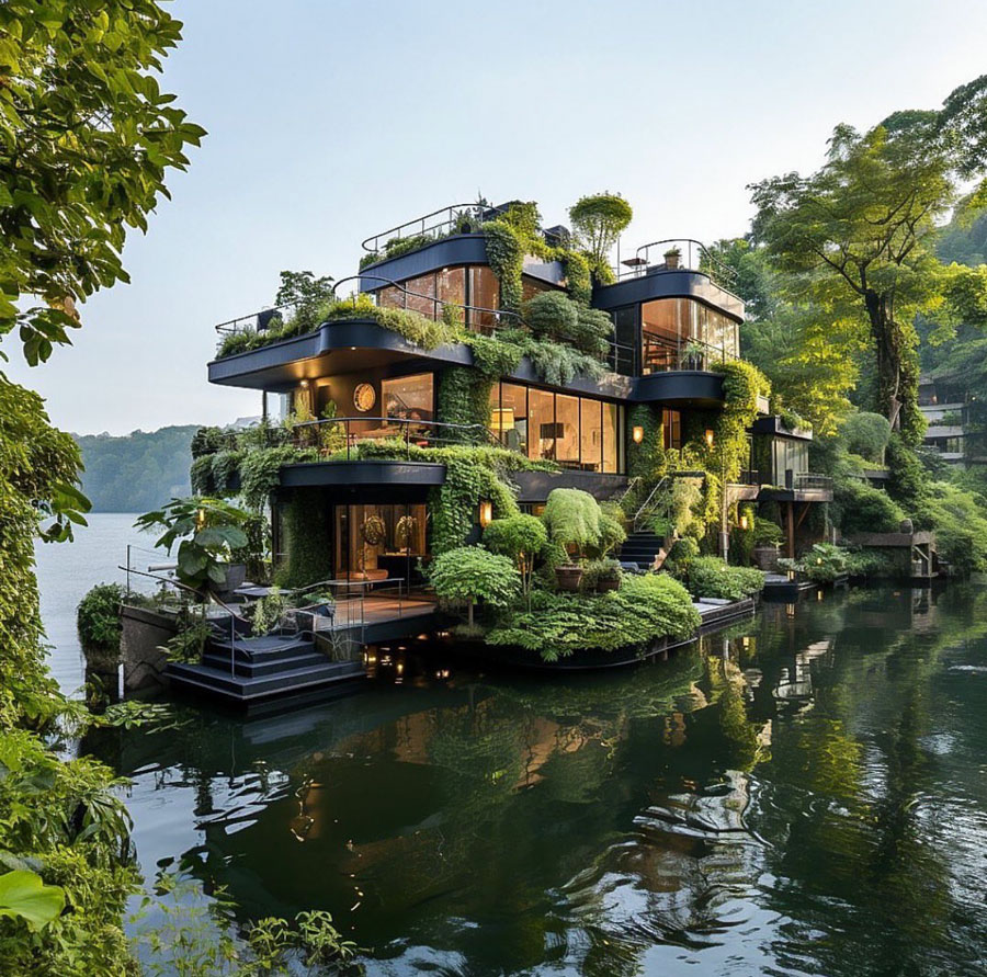 rainforest home design on the water