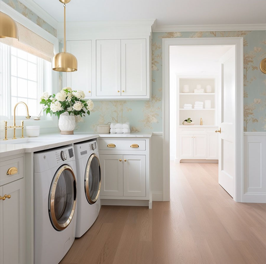 white-countertops-with-natural-wood-floor-laundry-room