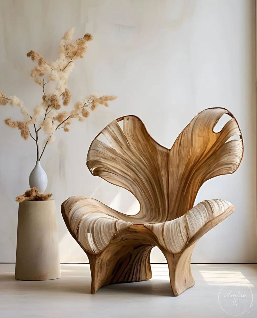 wood lines in custom chair