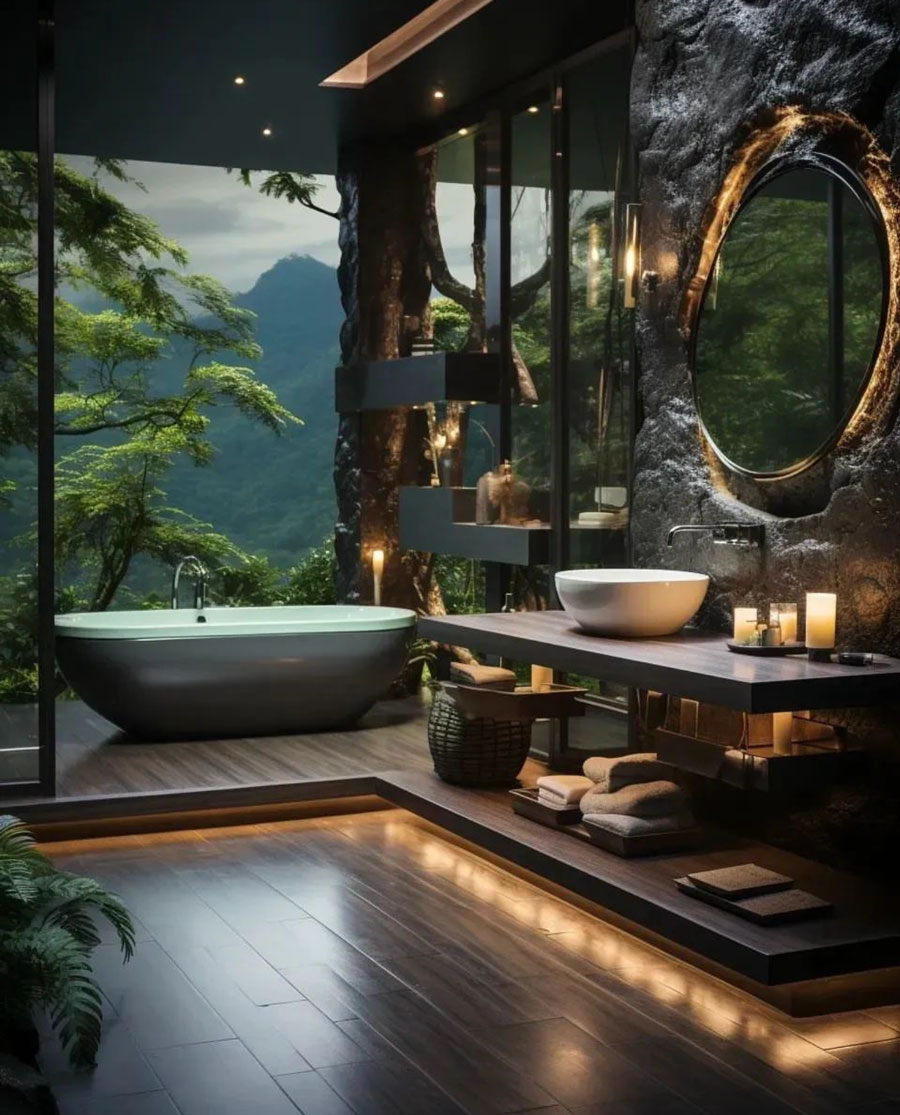 Amazing bath tub spa like bathroom in dream home