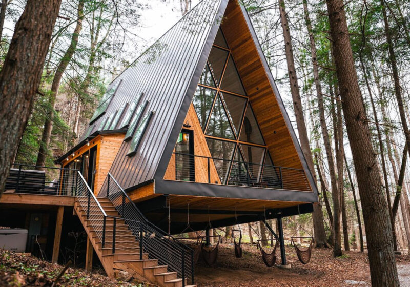 Forest Cabin Home A Frame Shape