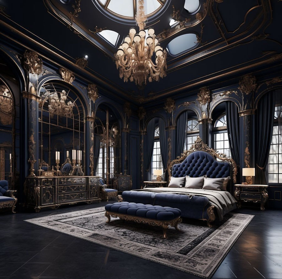 A Lakeside Luxury Manor Dream Home Master Bedroom
