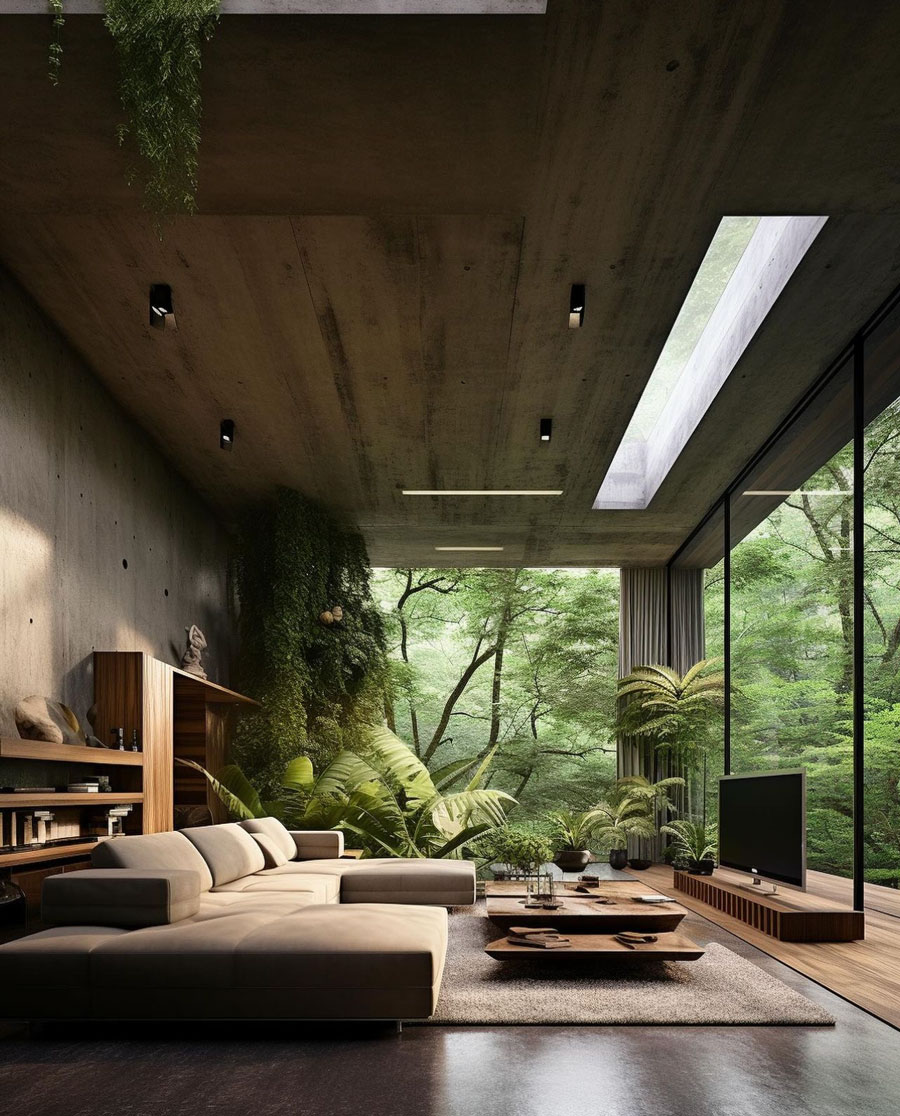 Brazil Dream Home Living Room With jungle Views