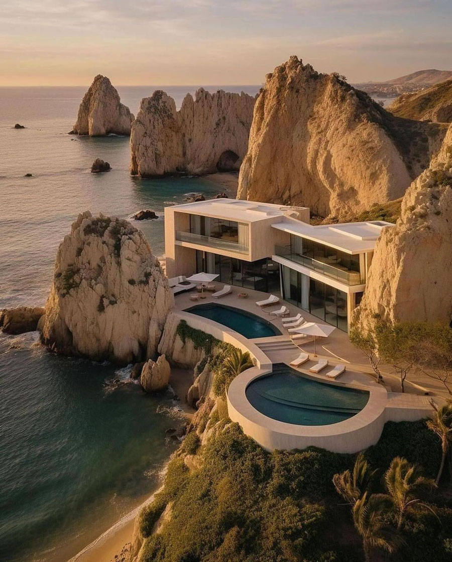 Cliffside Coastal Dream Home exterior design alternative