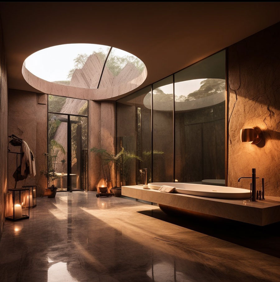 Egyptian Dream Home Skylight bathroom