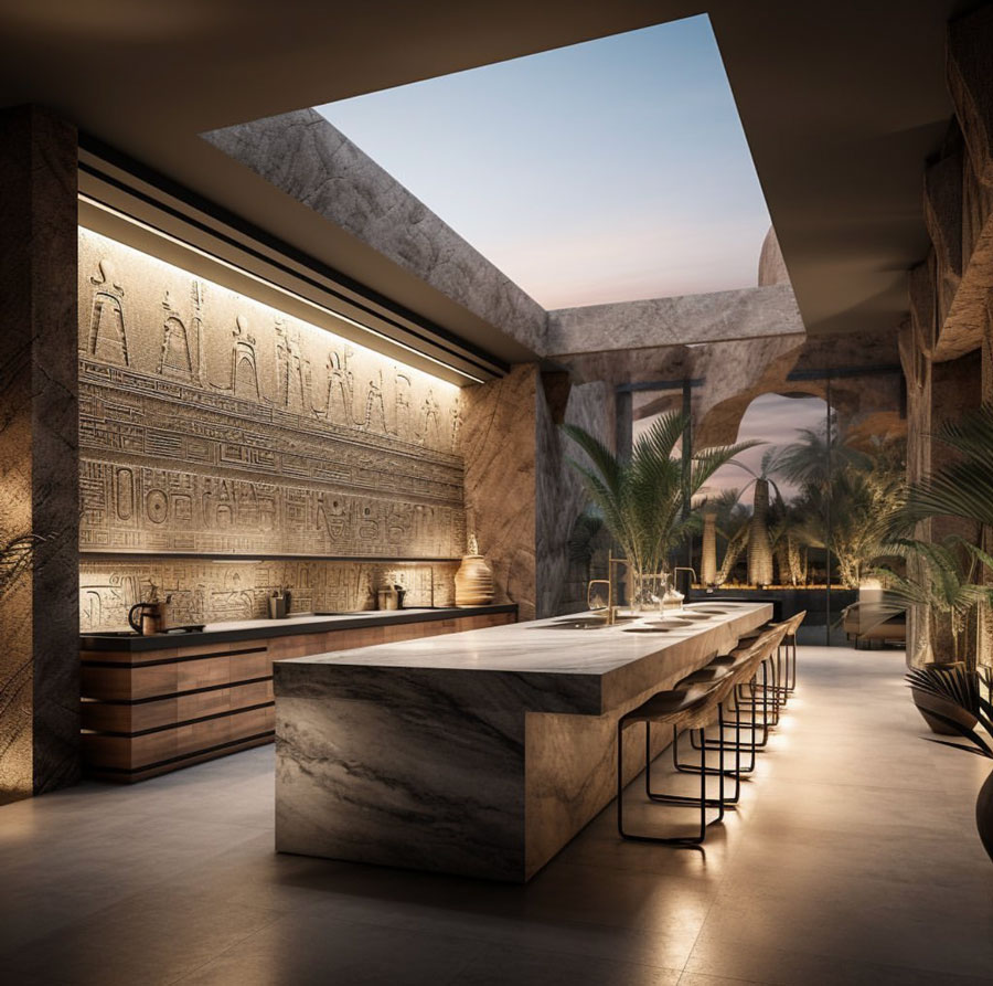 Egyptian Dream Home Stone kitchen
