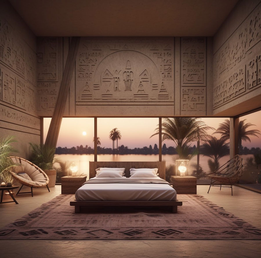 Egyptian Dream Home bedroom overlooking nile river