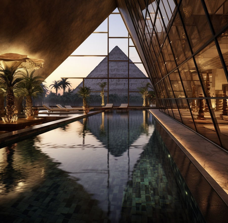 Egyptian Dream Home indoor swimming pool