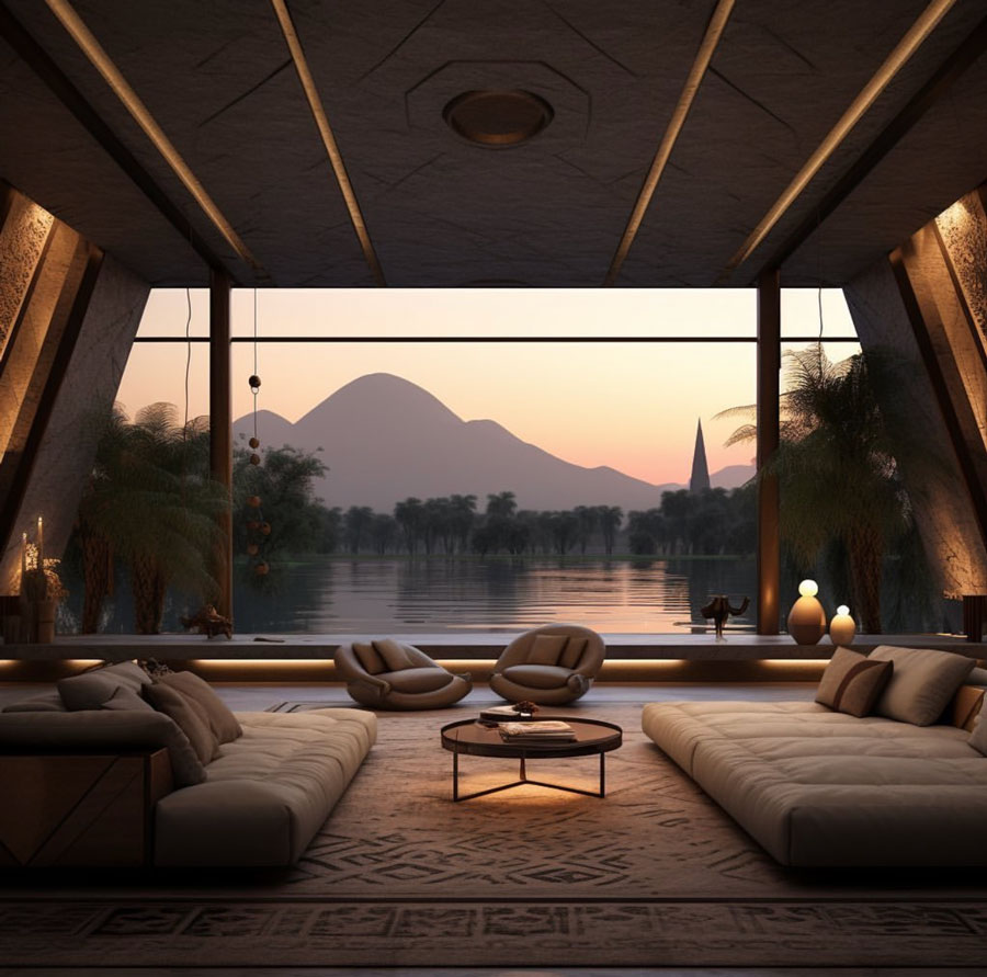 Egyptian Dream Home private living room