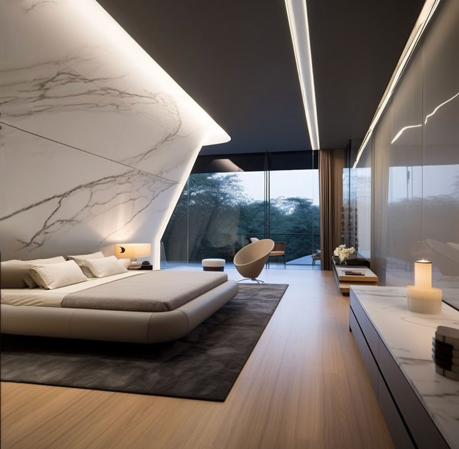 Futuristic Dream Home Villa Guest Bedroom