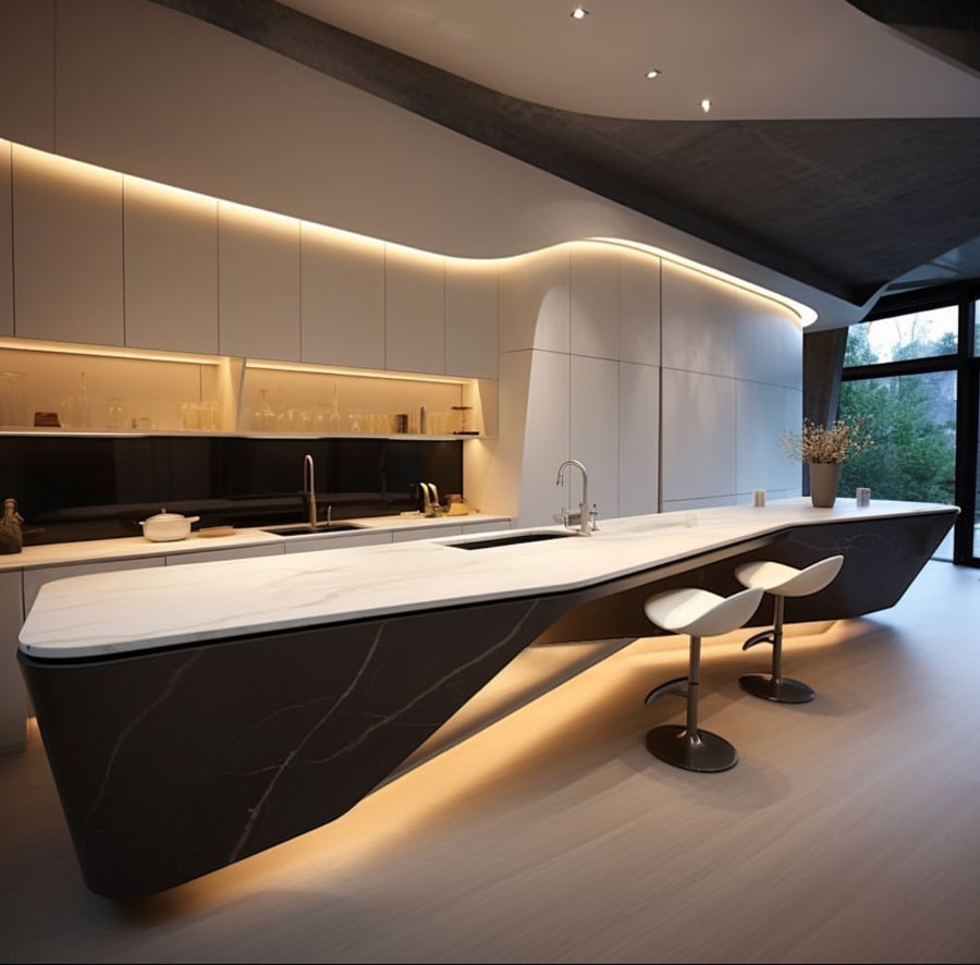 Futuristic Dream Home Villa Kitchen