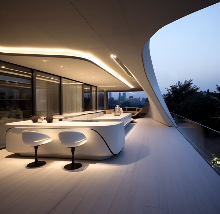 Futuristic Dream Home Villa Private Bar