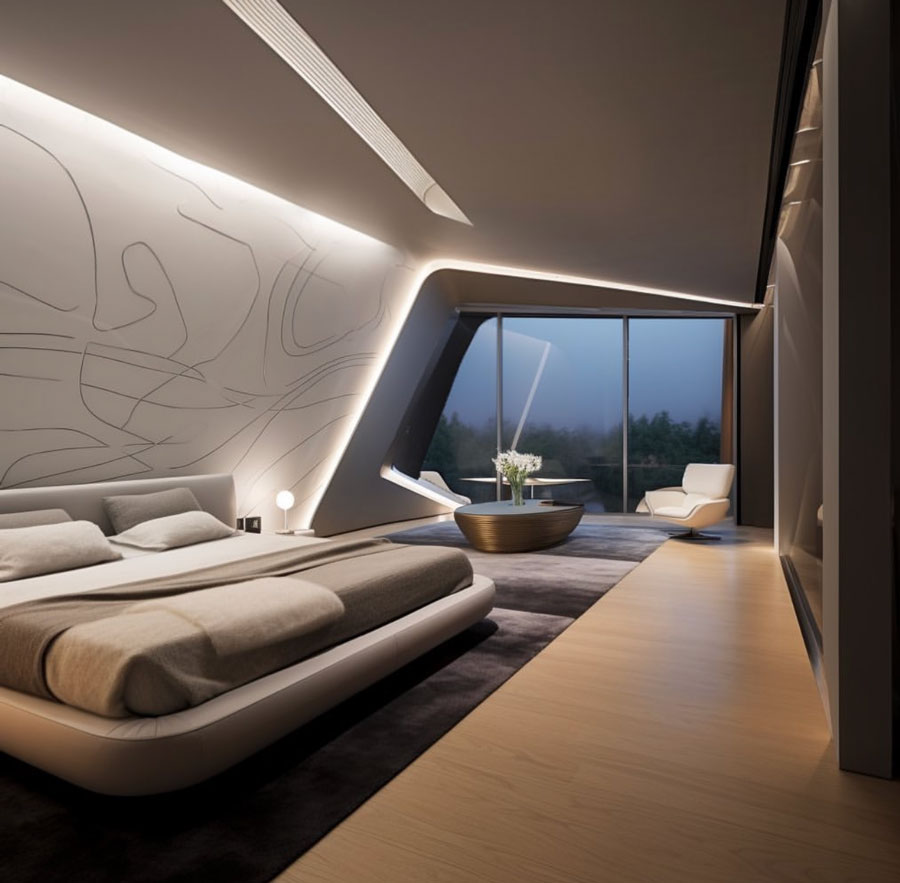 Futuristic Dream Home Villa Private Bedroom