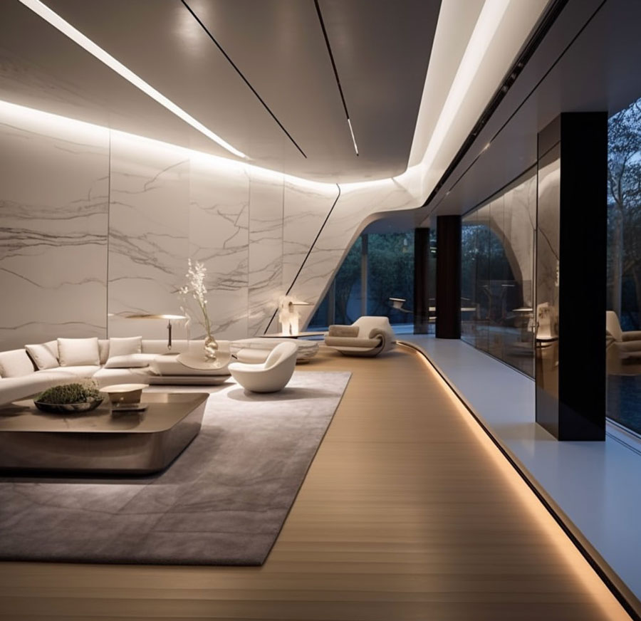 Futuristic Dream Home Villa Sitting Room