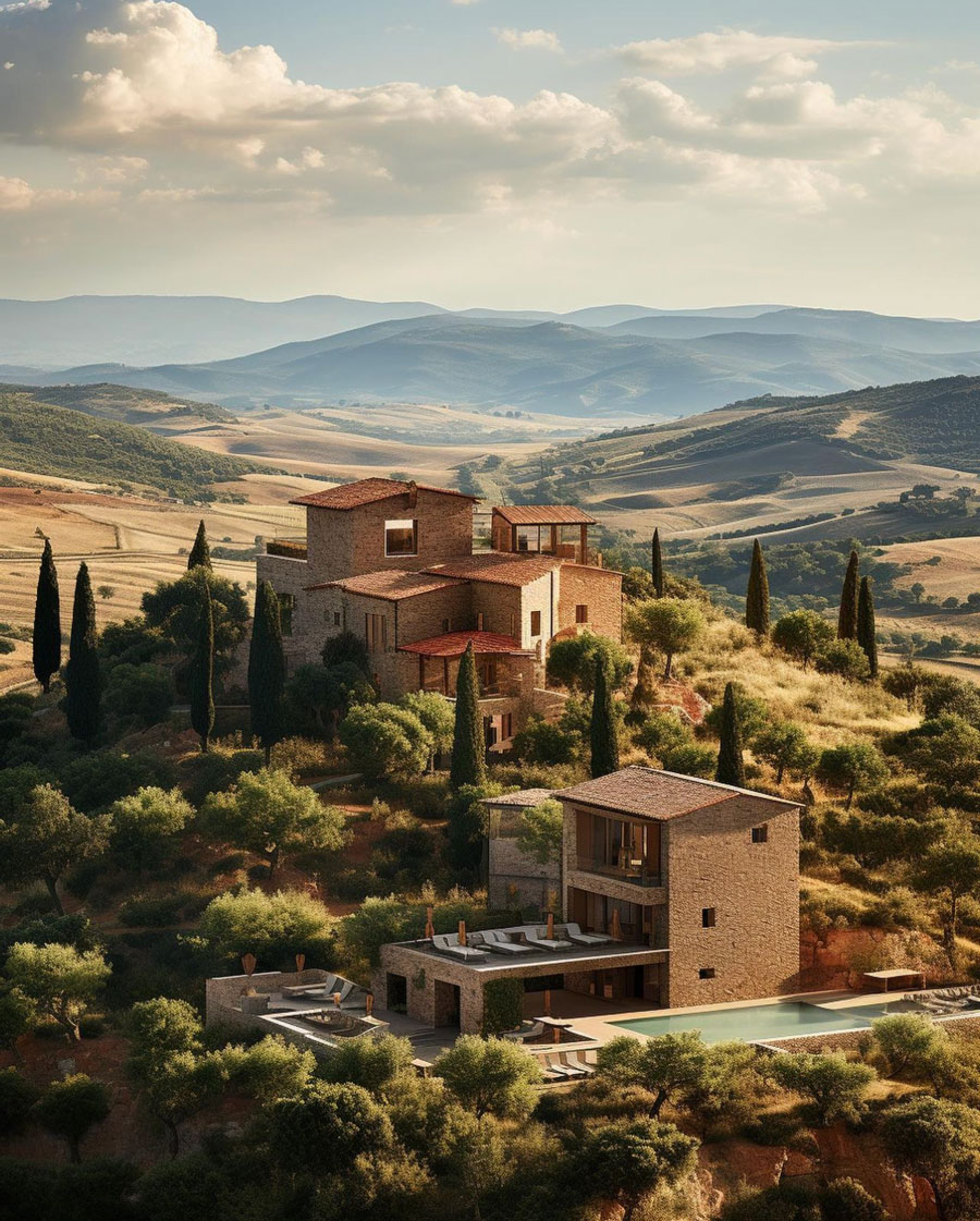 Tuscany Dream Home Exterior View