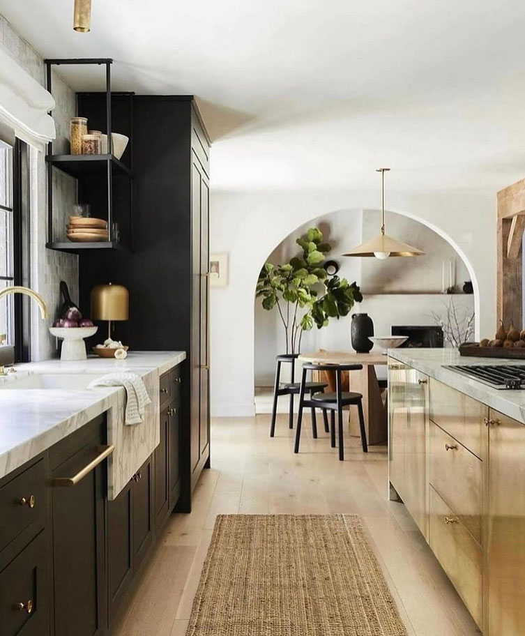 Black Cabinet with Natural Wood Spanish Modern Dream Home