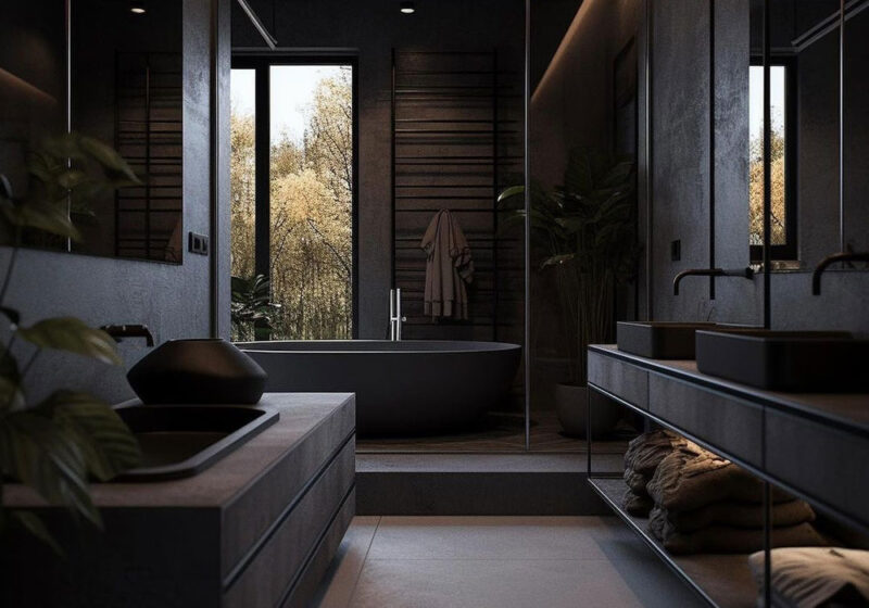 Black Stone Modern Bathroom