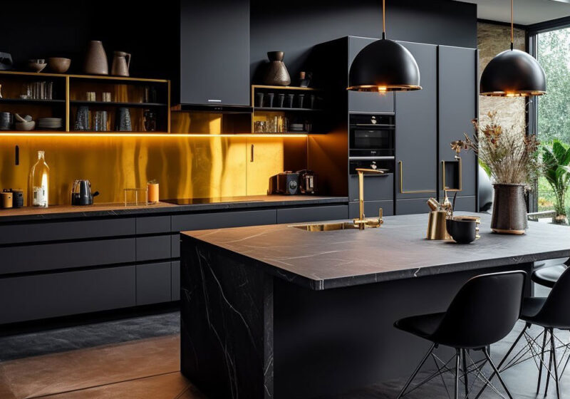 Black and Gold Interior Design Home Gallery