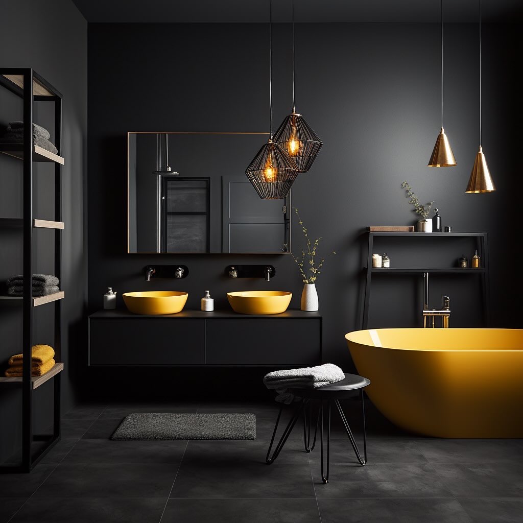 Black and Gold Interior Design Gold Bathtub Spa