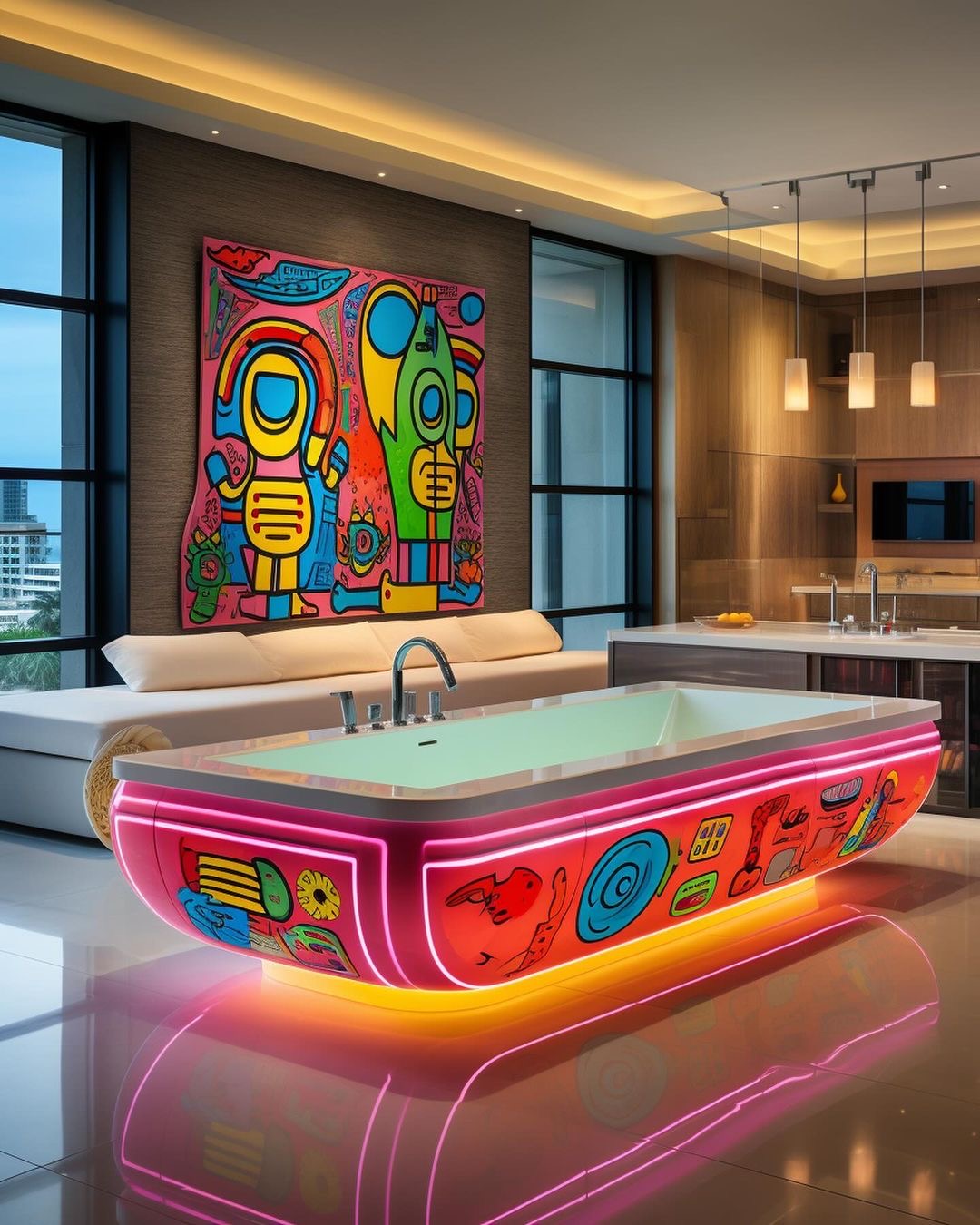 Eclectic Art in Your Modern Dream Home Spa Bathroom