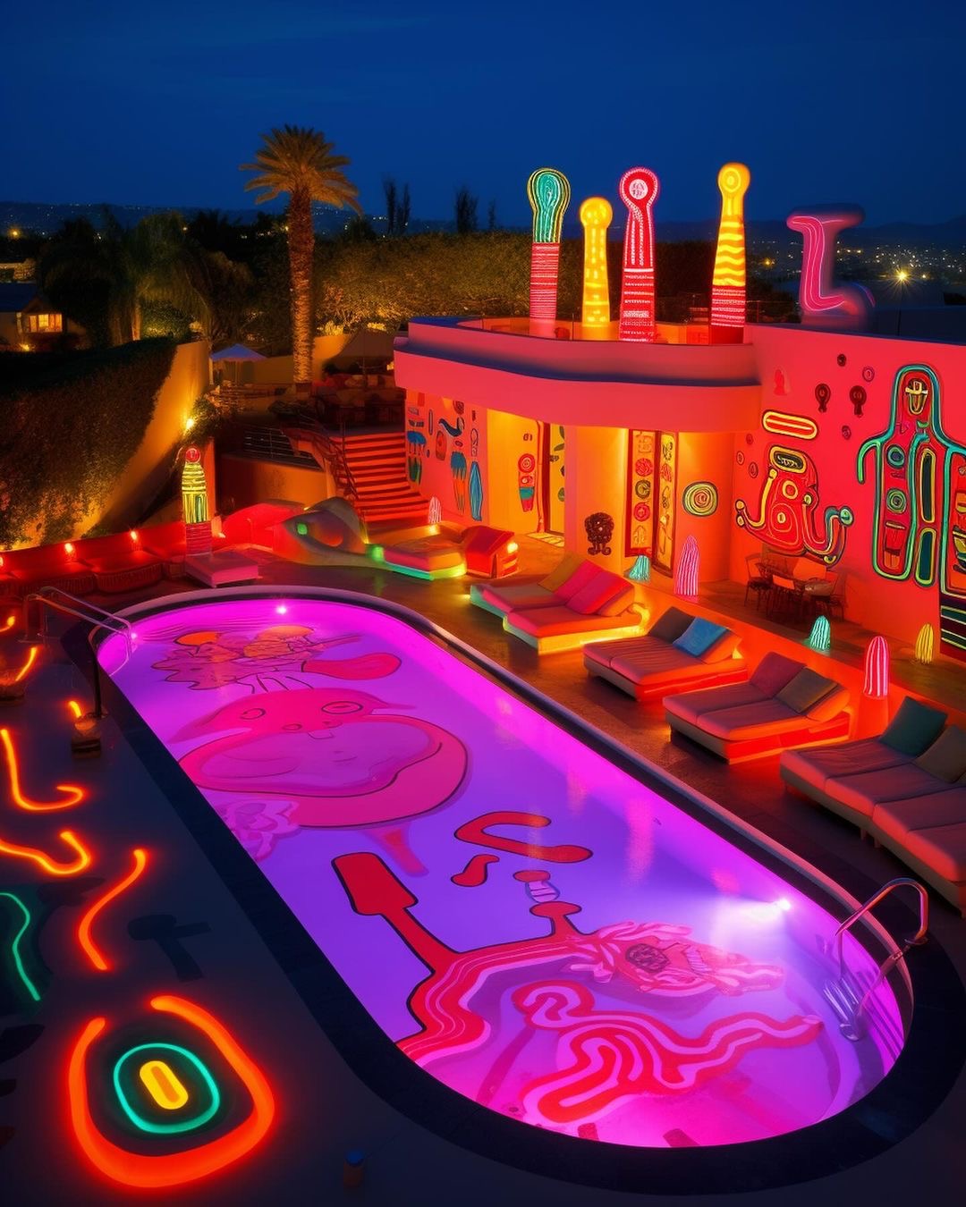 Eclectic Art in Your Modern Dream Home Swimming Pool