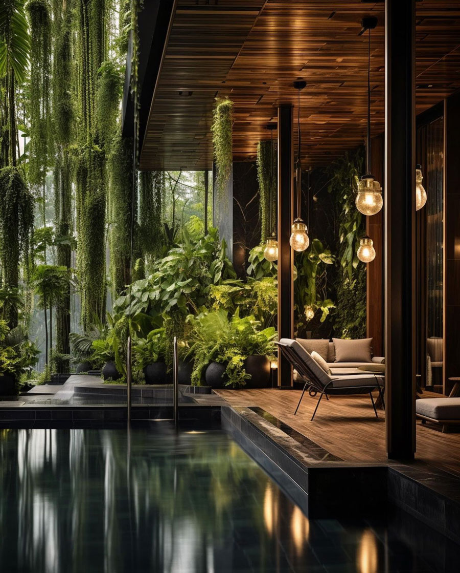 Eco-Friendly Modern Dream Home Lounge Pool