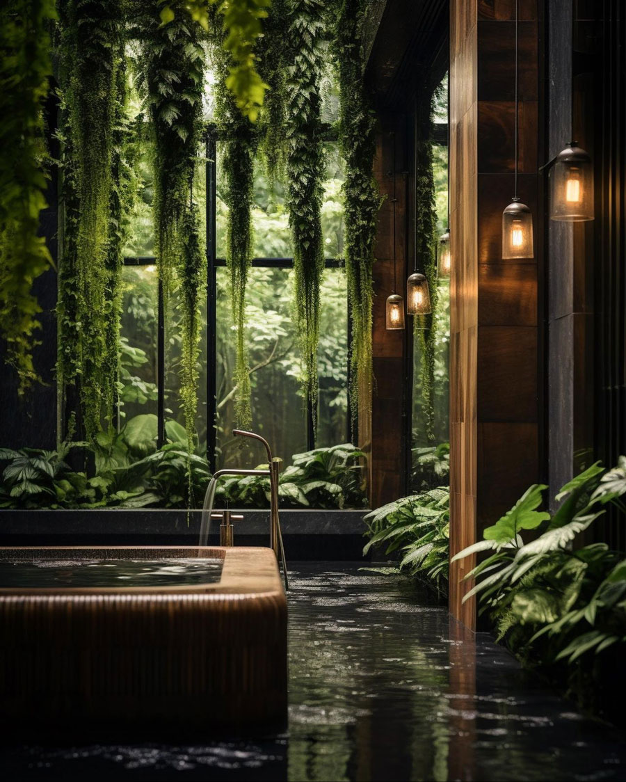 Eco-Friendly Modern Dream Home Spa Bathroom