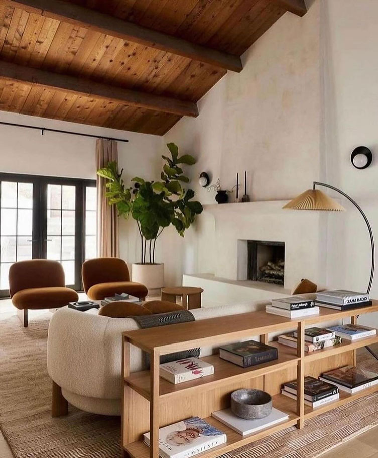 Fireplace Living Room Spanish Modern Dream Home