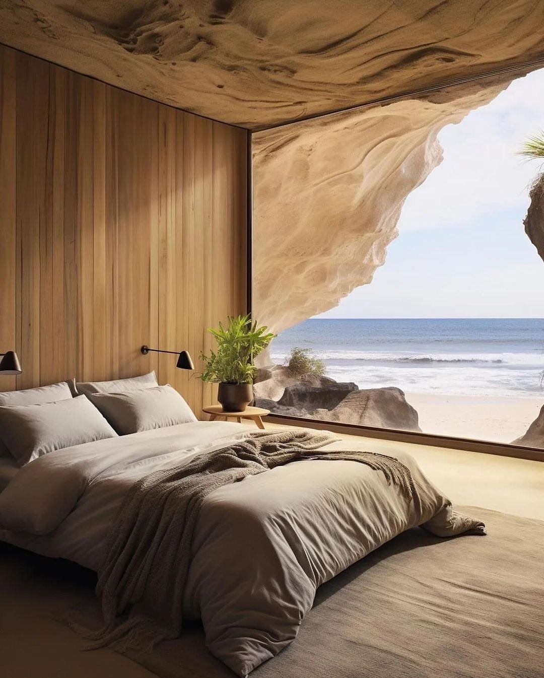 Master Bedroom With Coastal Views of Beach