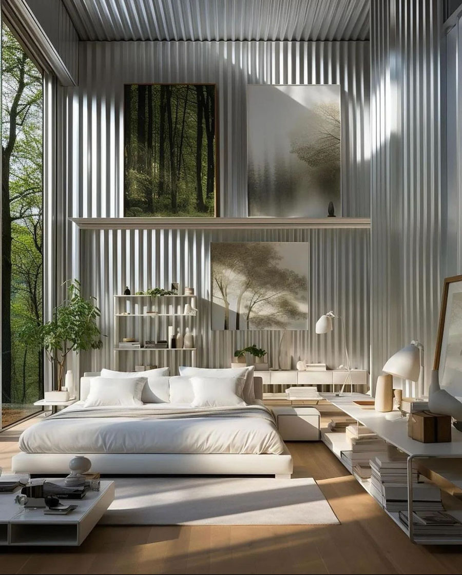 Modern Chic Lake House Dream Home Master bedroom