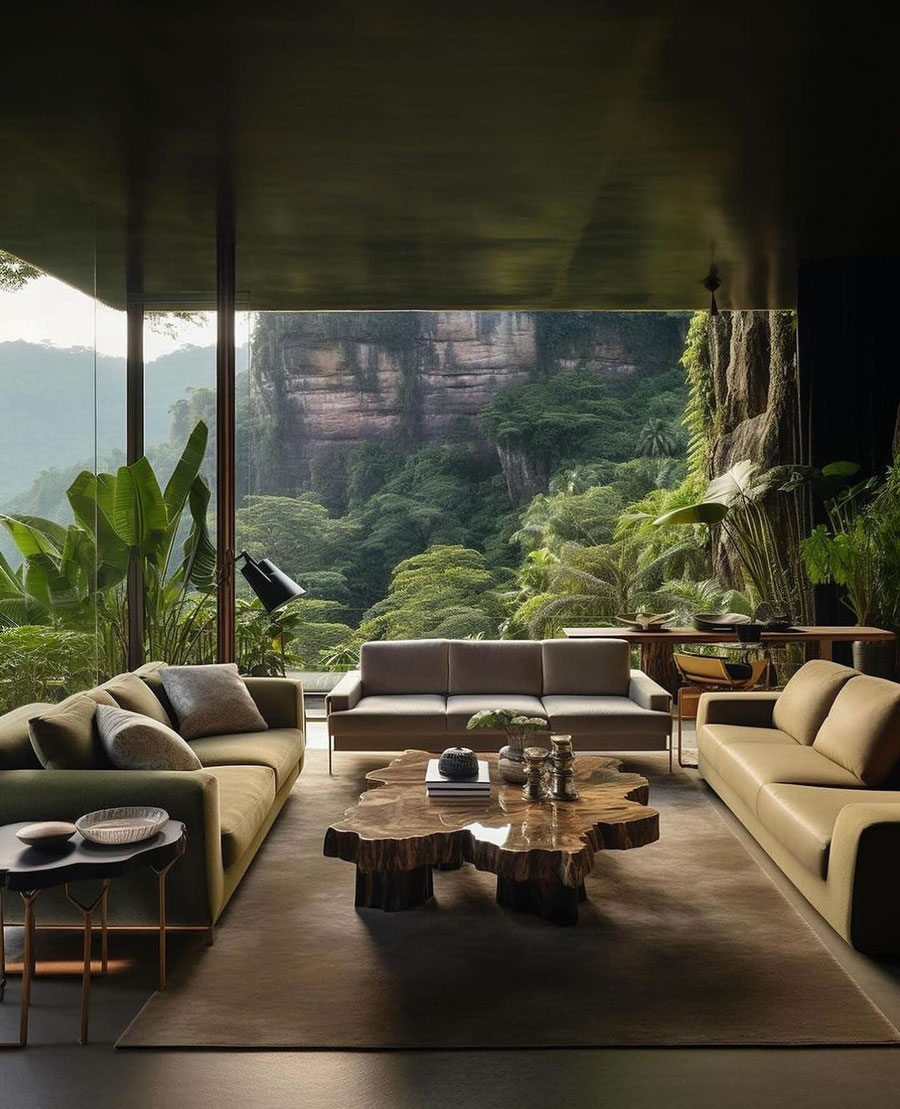 Modern Cliffside Dream Home Sitting Room