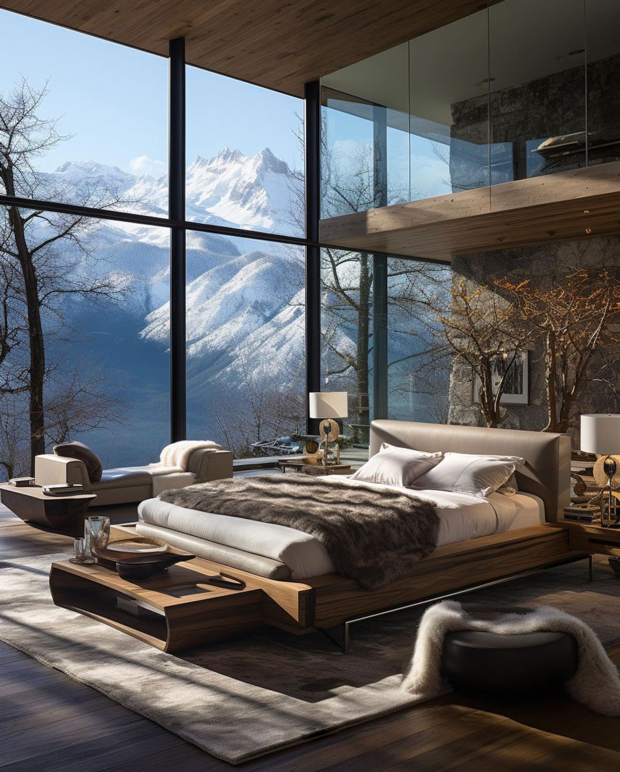 Resort Style Lakeside Mountain Dream Home Bedroom