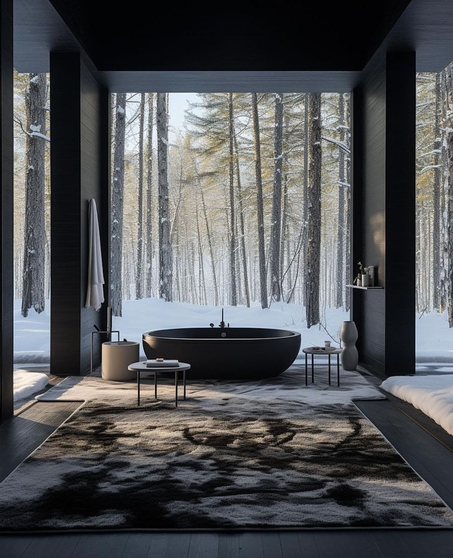 Resort Style Lakeside Mountain Dream Home Spa Bathroom