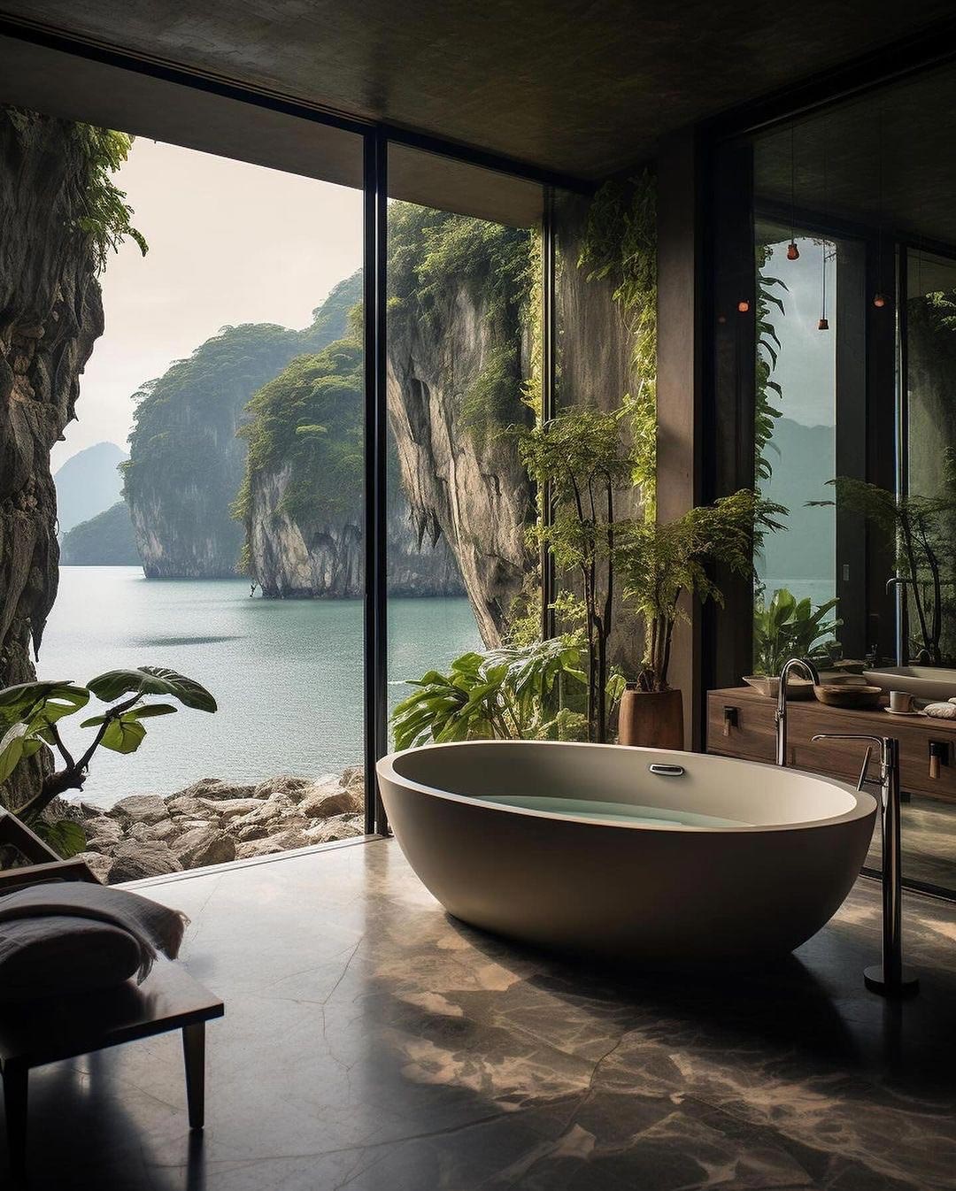 Spa Like Bathroom Private Coastal Views