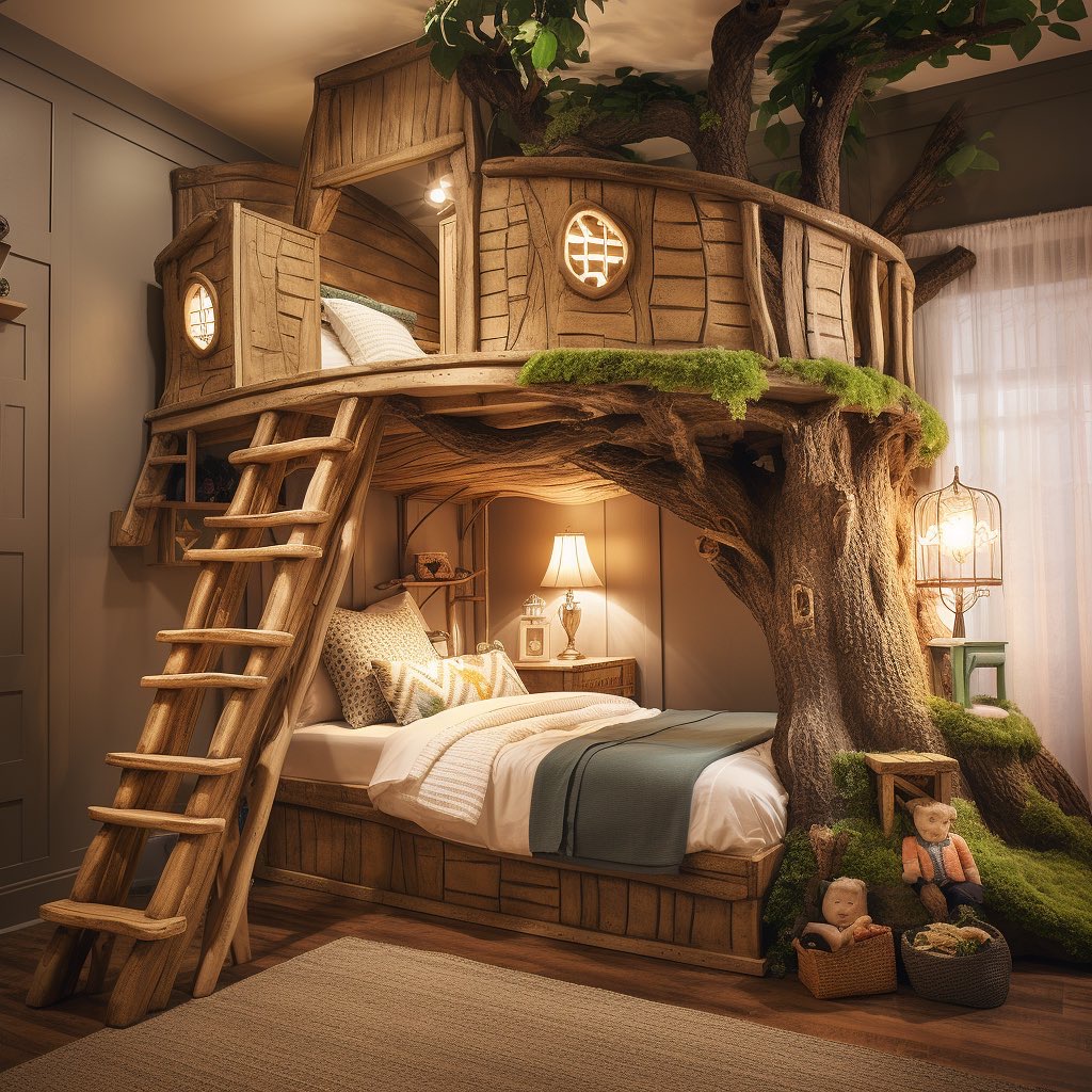 Tree House Shaped Bunk Beds Lookout Top Bed